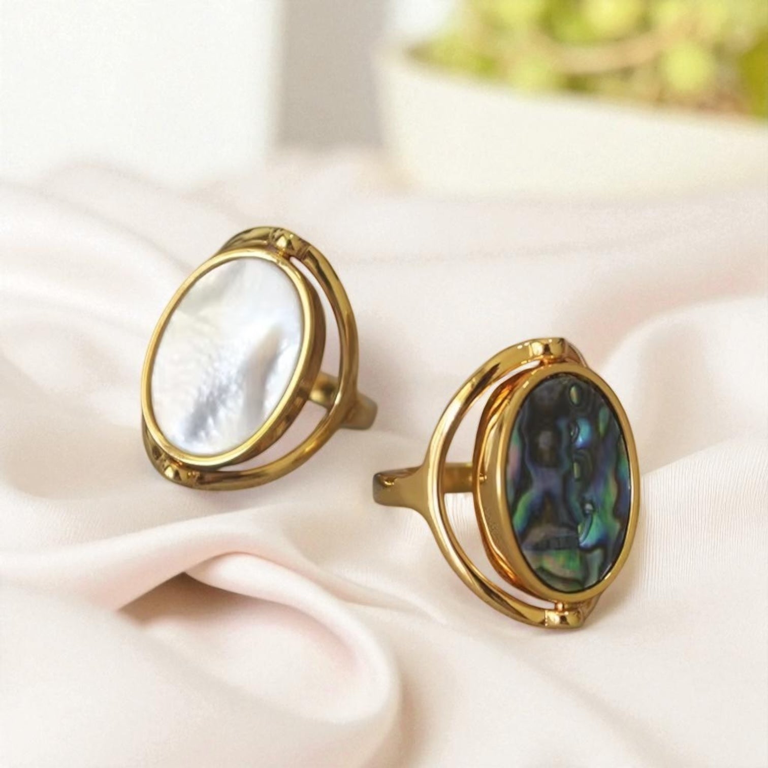 טבעת אבלון צדפה