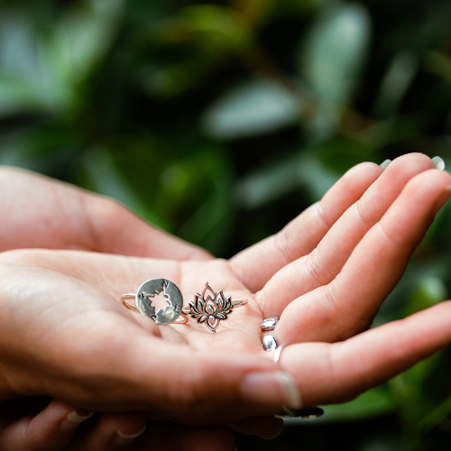 טבעת לוטוס כסף