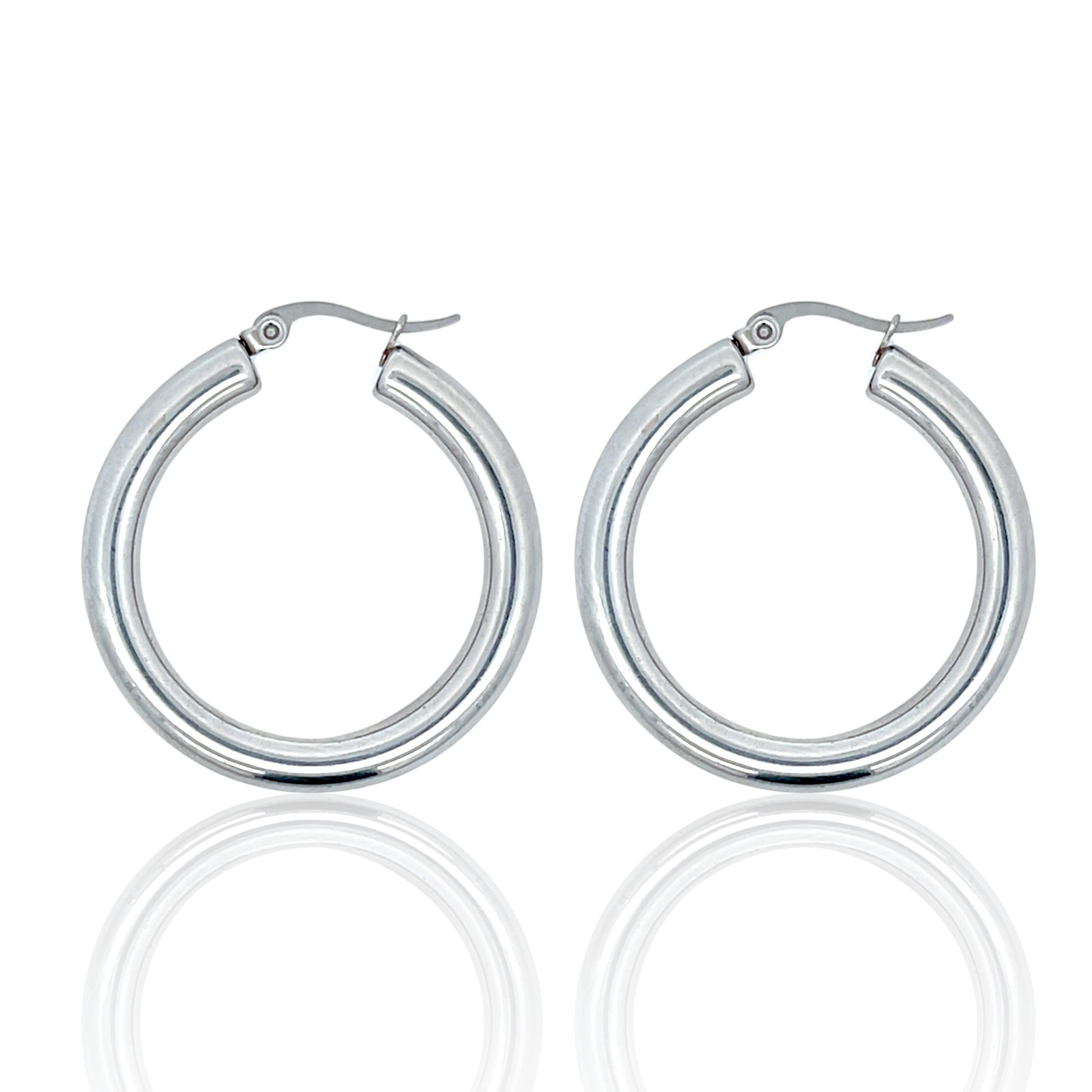 עגילי חישוק זהב 35 מ״מ