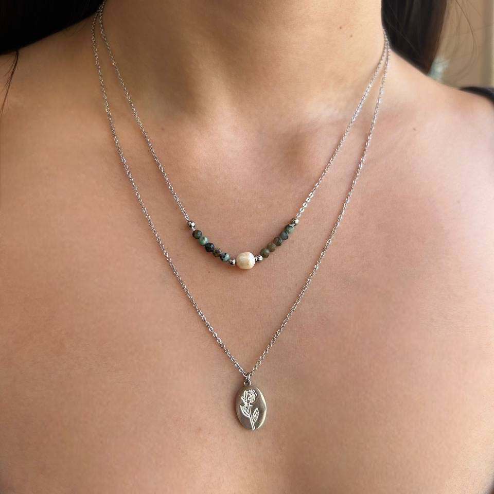 שרשרת פרח חריטה