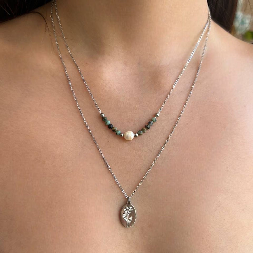 שרשרת פרח חריטה