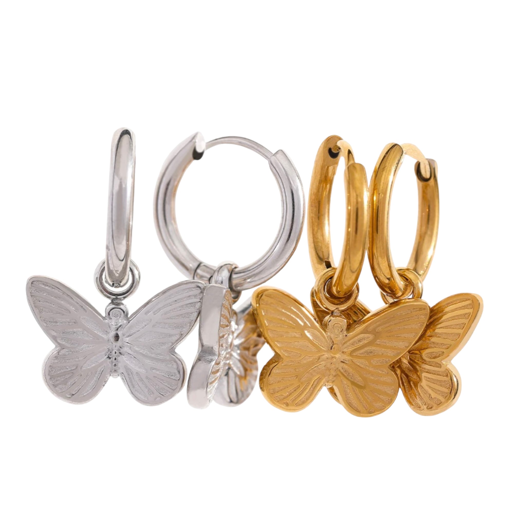 עגילי חישוק פרפר