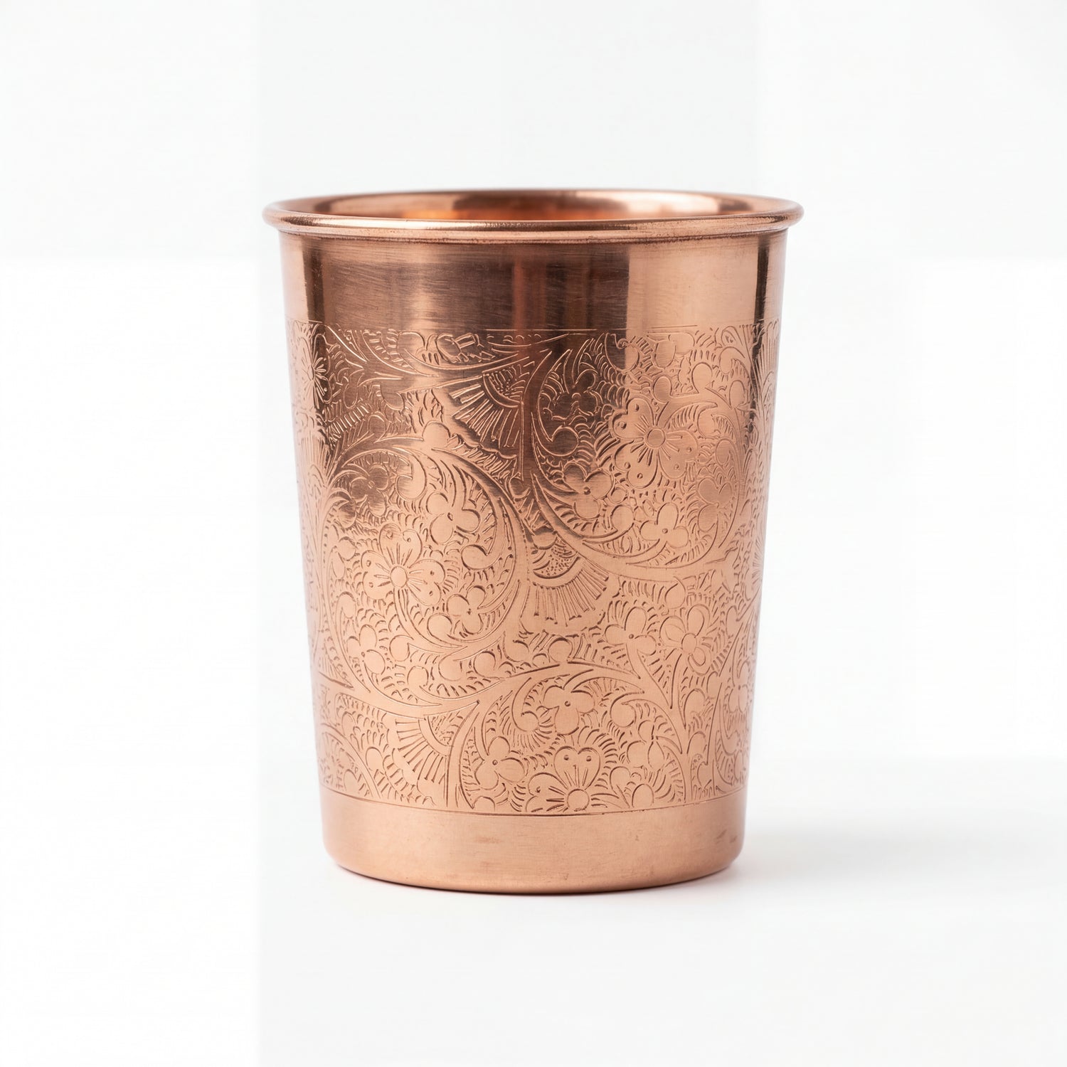 כוס נחושת טהורה עם חריטה