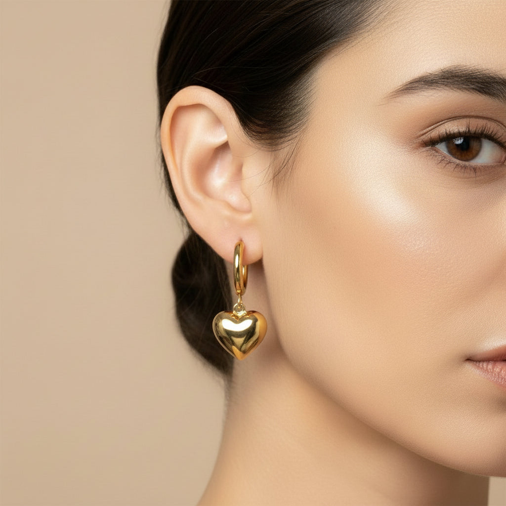 עגילי חישוק לב