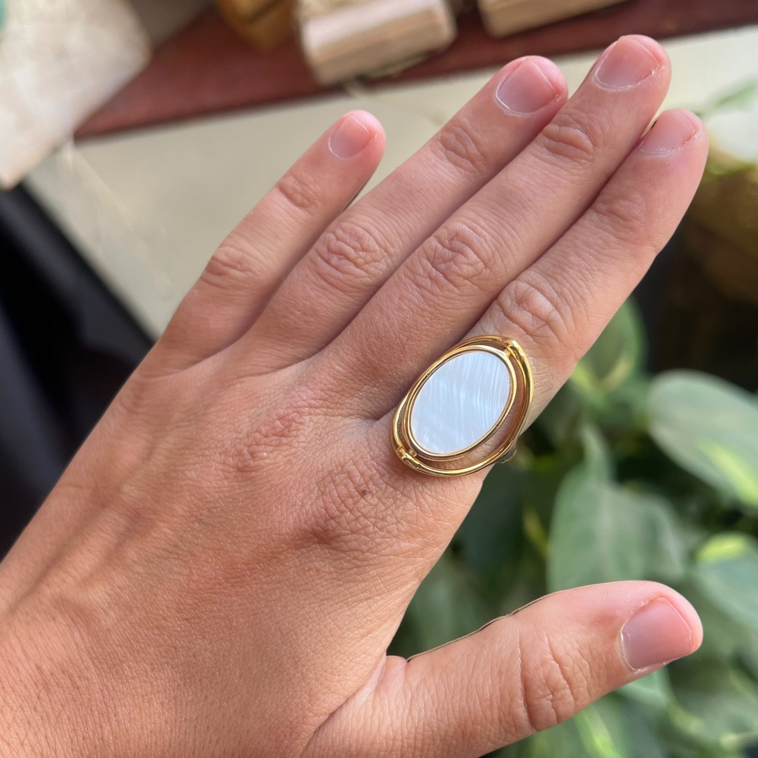 טבעת אבלון צדפה