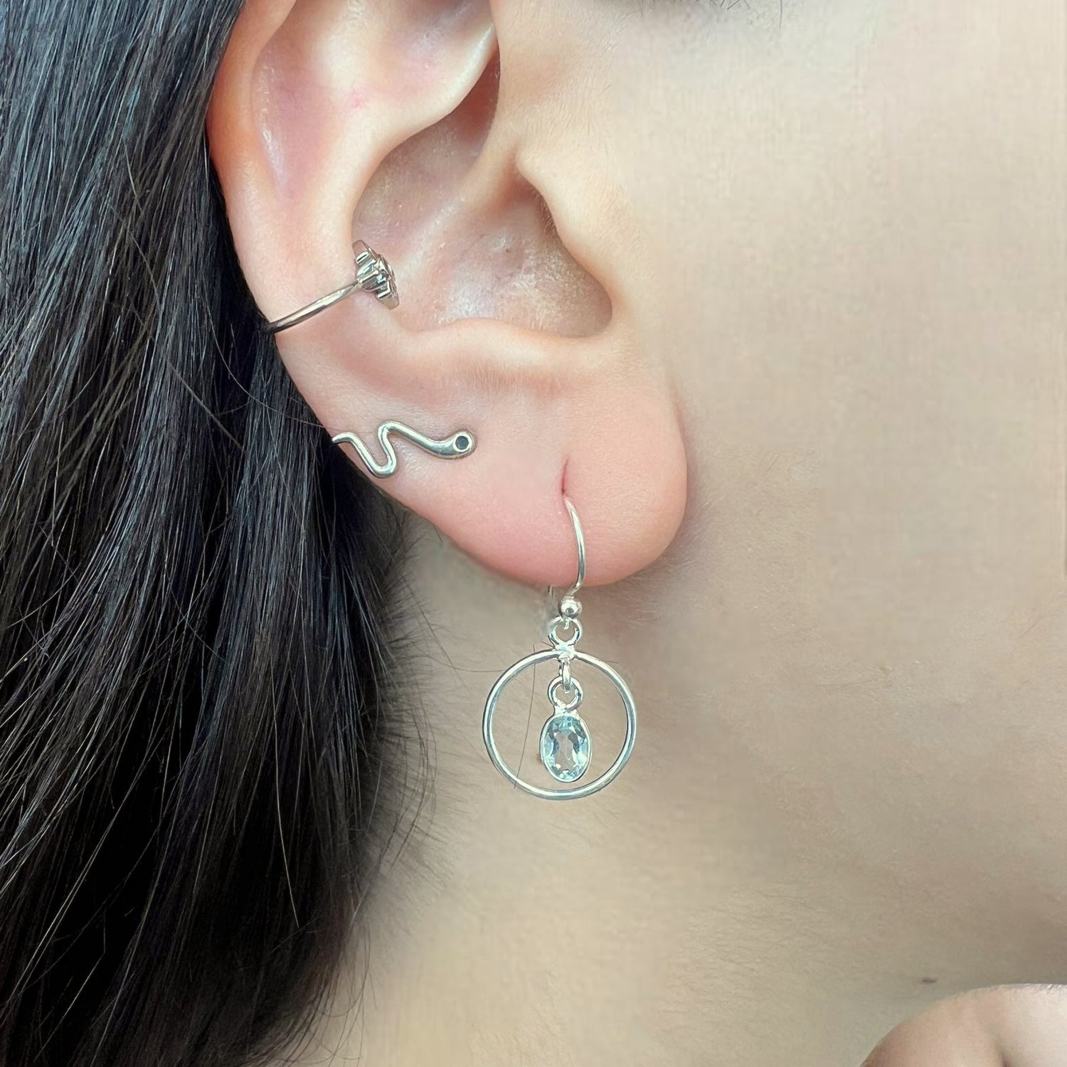 עגילי חישוק טופז