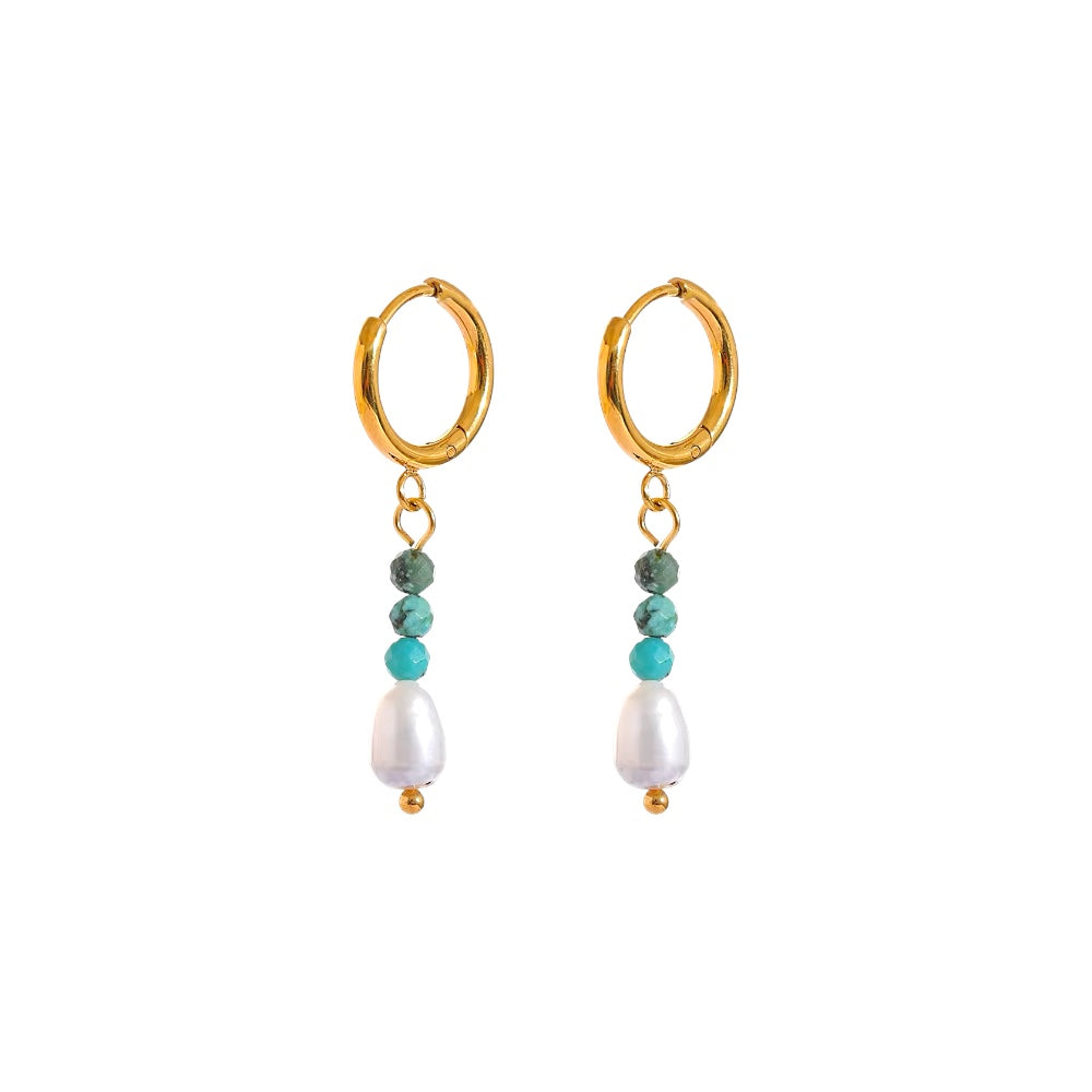 עגילי חישוק אגת ופנינה