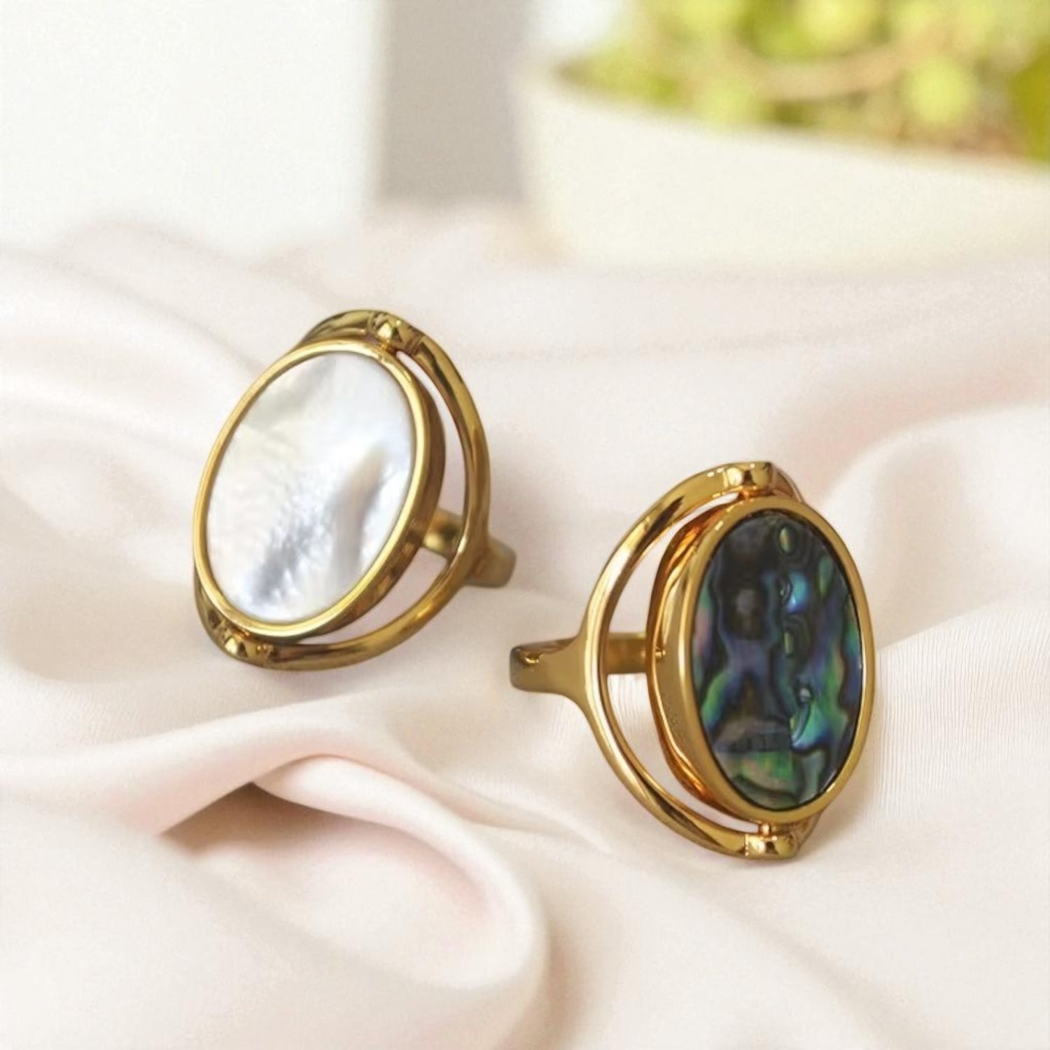 טבעת אבלון צדפה