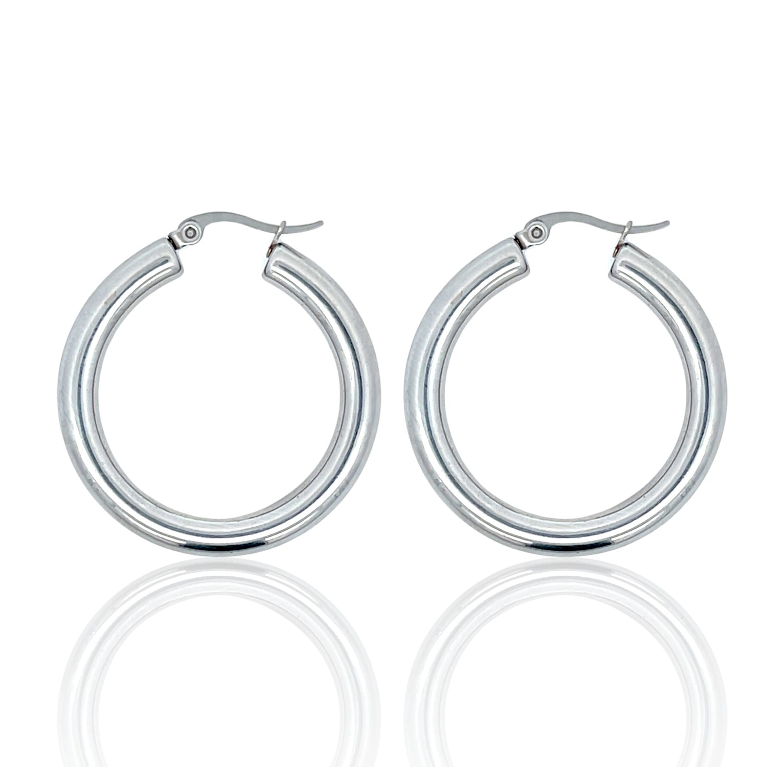 עגילי חישוק זהב 35 מ״מ