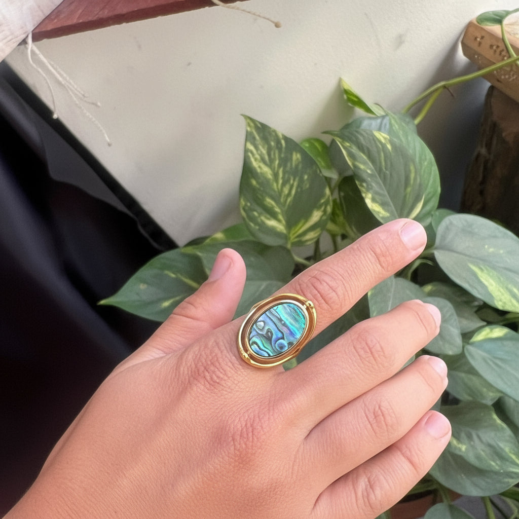 טבעת אבלון צדפה