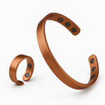 סט צמיד וטבעת נחושת קלאסי