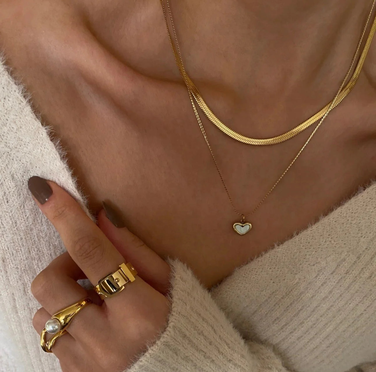 שרשרת לב צדף