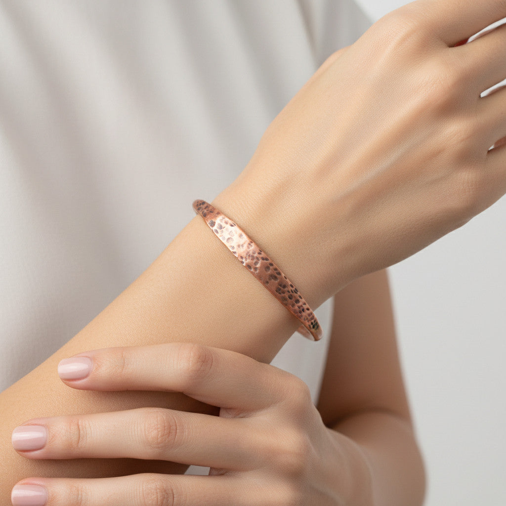 צמיד נחושת מעוצב מרוקע