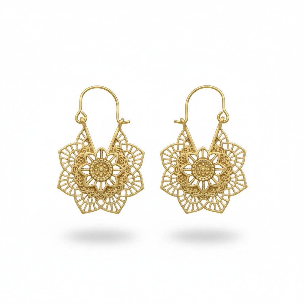 עגילי פרח מנדלה