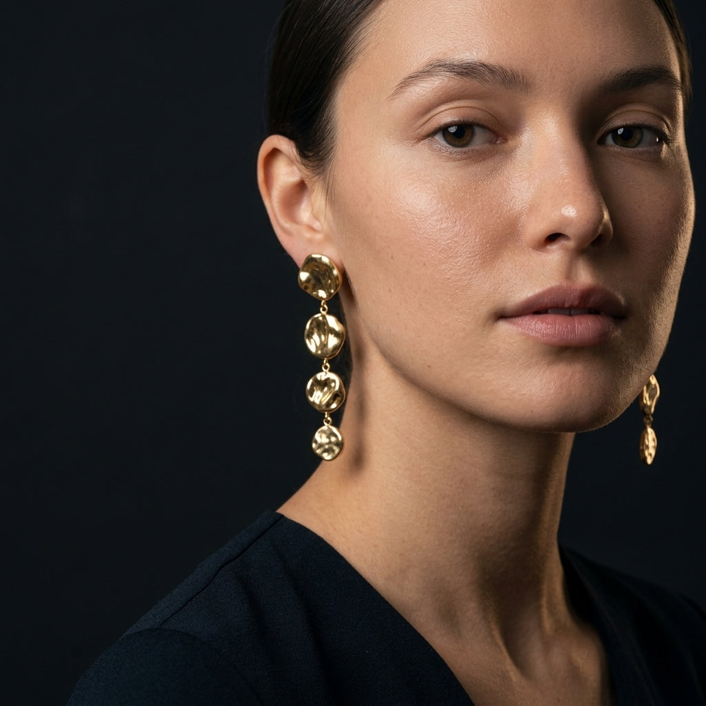 עגילי דיסק נופלים