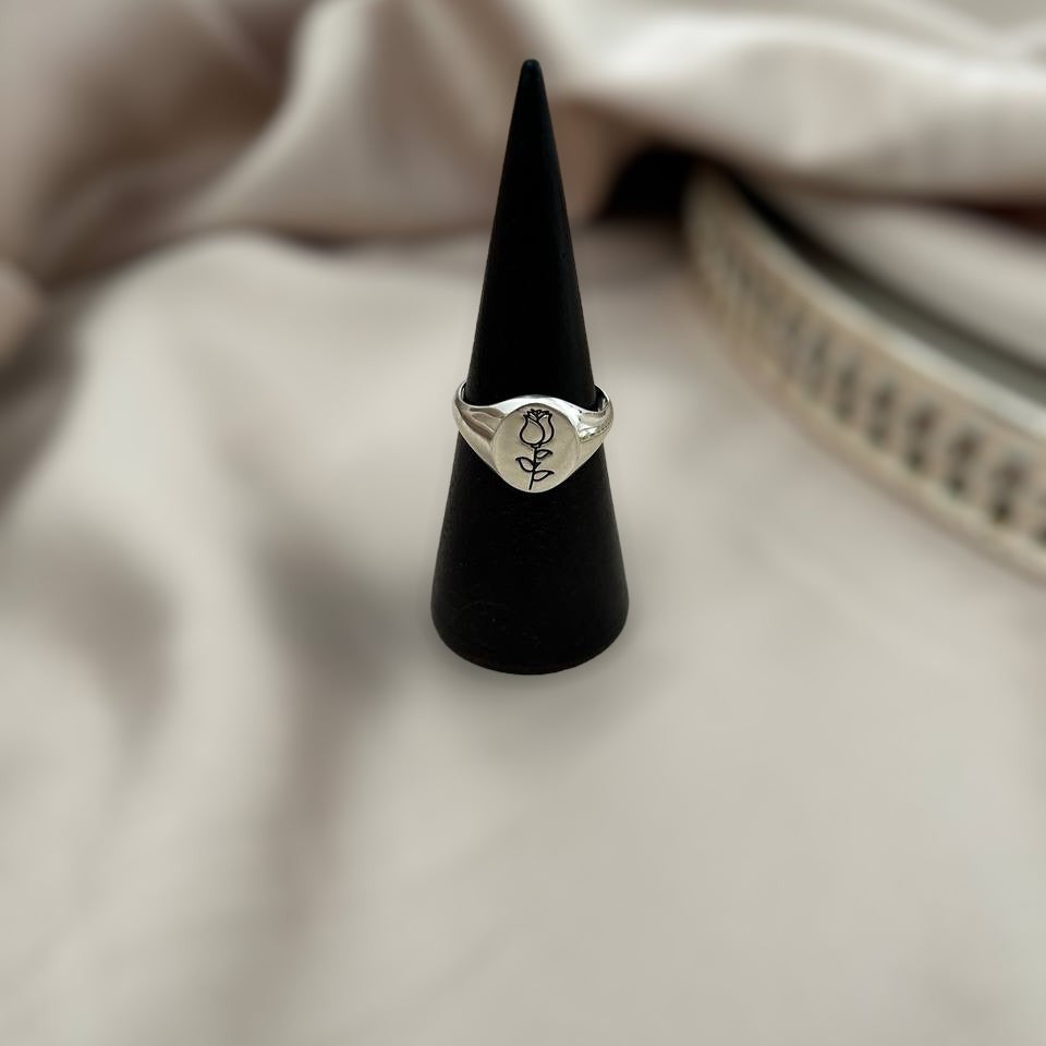 טבעת חריטה חותם וורד