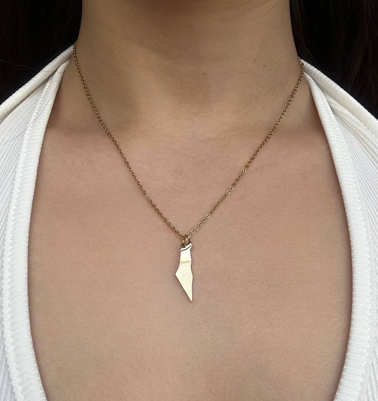 שרשרת מפת ישראל חלקה