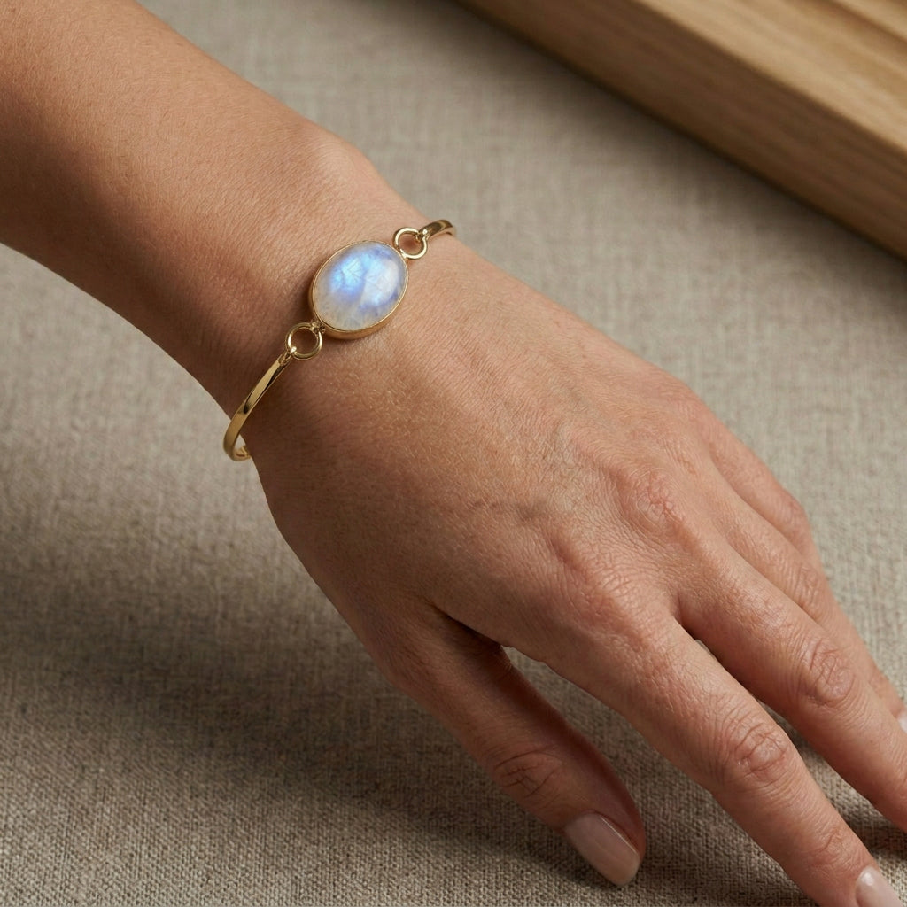 צמיד קשיח GOLDA מון סטון