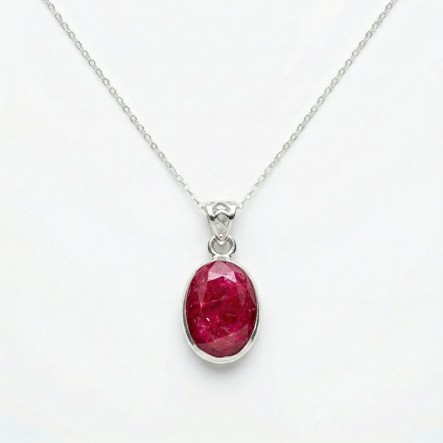 שרשרת רובי Oval