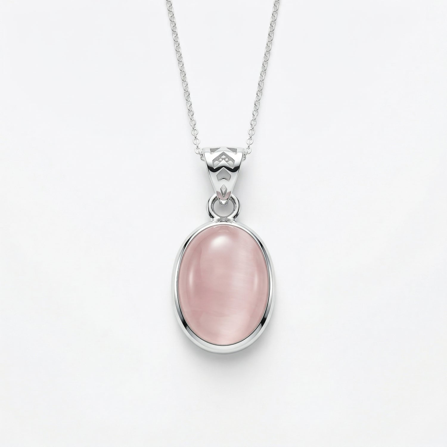 שרשת רוז קוורץ Oval