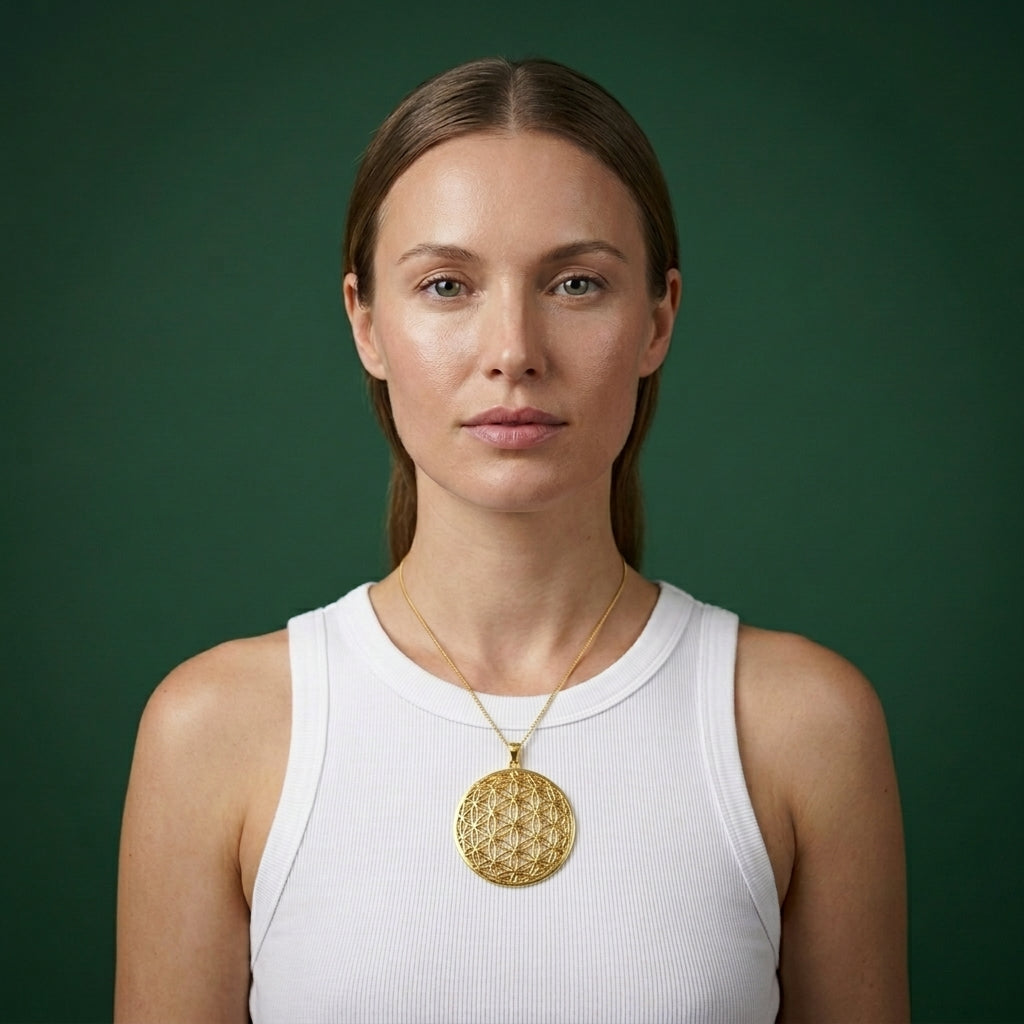 שרשרת עם תליון פרח החיים תלת מימד