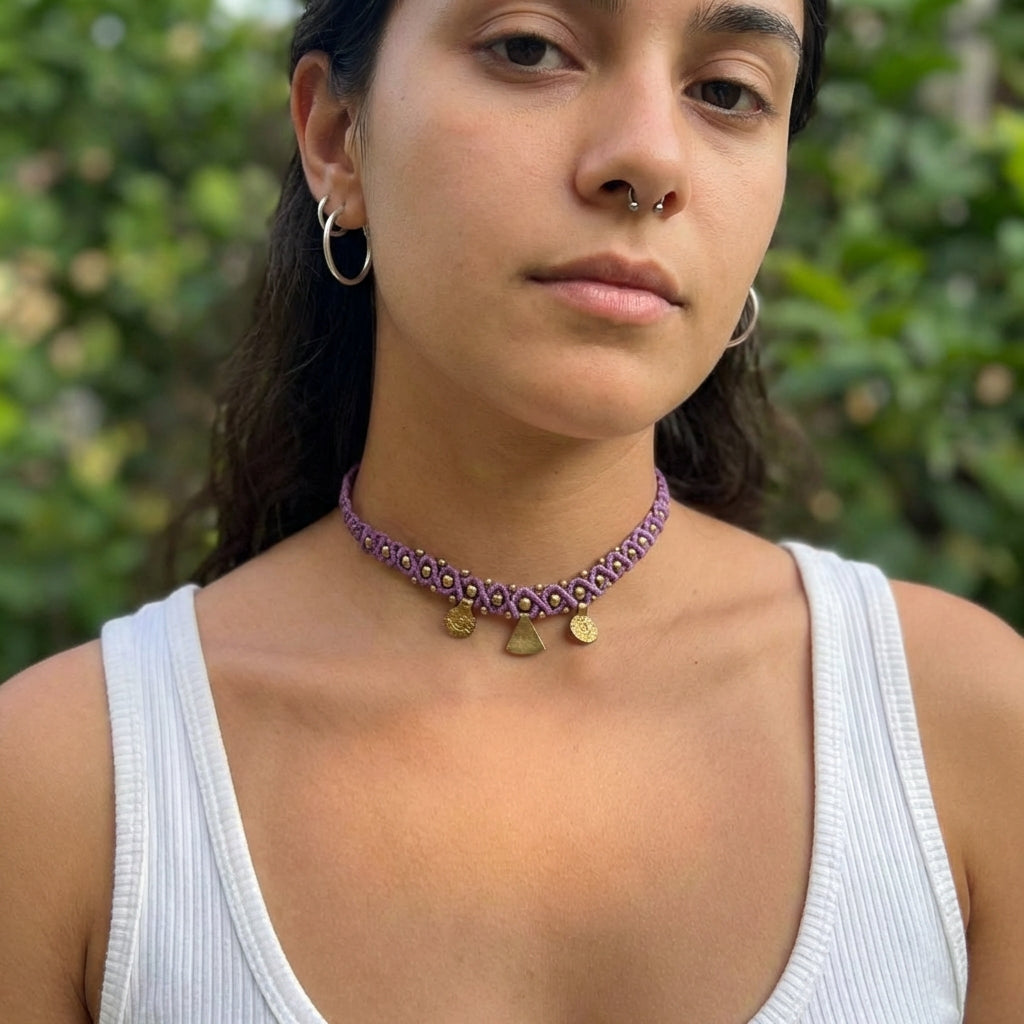 קולר מקרמה סגול