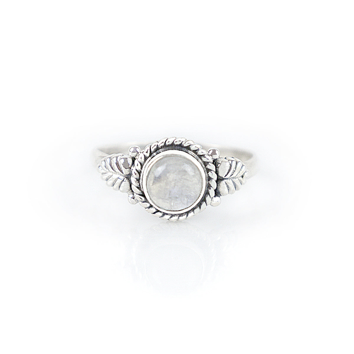 טבעת פרח כסף מונסטון