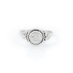 טבעת פרח כסף מונסטון